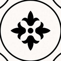 5" X 5" Black and White Rosa Peel and Stick Removable Tiles