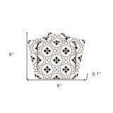 6" X 6" Black and White Rosa Peel and Stick Removable Tiles - Homeroots - Flyclothing LLC