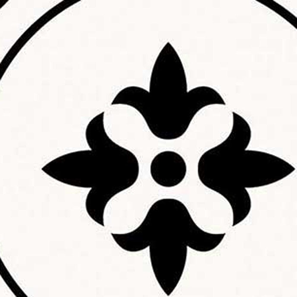 6" X 6" Black and White Rosa Peel and Stick Removable Tiles - Homeroots - Flyclothing LLC