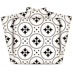 7" X 7" Black and White Rosa Peel and Stick Removable Tiles - Homeroots