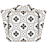 7" X 7" Black and White Rosa Peel and Stick Removable Tiles - Homeroots - Flyclothing LLC