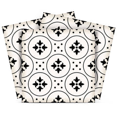 7" X 7" Black and White Rosa Peel and Stick Removable Tiles - Homeroots