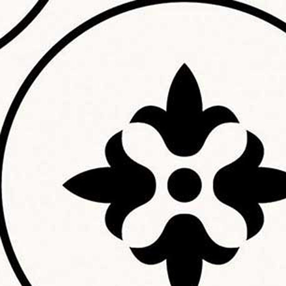 8" X 8" Black and White Rosa Peel and Stick Removable Tiles - Homeroots - Flyclothing LLC
