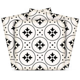 8" X 8" Black and White Rosa Peel and Stick Removable Tiles - Homeroots - Flyclothing LLC