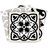 4" X 4" Black White and Gray Bella Peel and Stick Tiles - Homeroots - Flyclothing LLC