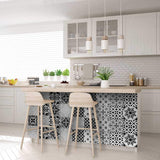 4" X 4" Black White and Gray Bella Peel and Stick Tiles - Homeroots - Flyclothing LLC