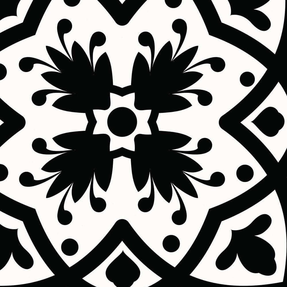 5" X 5" Black White and Gray Bella Peel and Stick Tiles - Homeroots - Flyclothing LLC