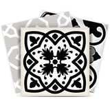 7" X 7" Black White and Gray Bella Peel and Stick Tiles - Homeroots
