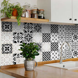 7" X 7" Black White and Gray Bella Peel and Stick Tiles - Homeroots - Flyclothing LLC
