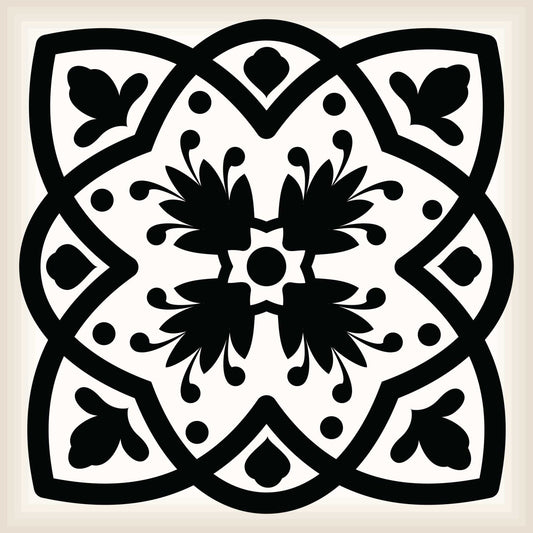 7" X 7" Black White and Gray Bella Peel and Stick Tiles - Homeroots