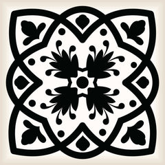 7" X 7" Black White and Gray Bella Peel and Stick Tiles - Homeroots