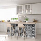 7" X 7" Black White and Gray Bella Peel and Stick Tiles - Homeroots - Flyclothing LLC