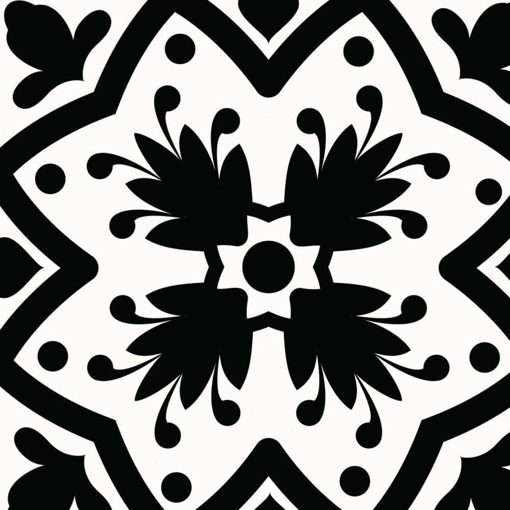 7" X 7" Black White and Gray Bella Peel and Stick Tiles - Homeroots