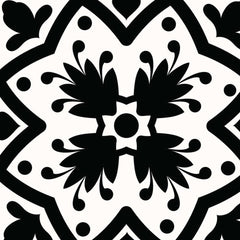 7" X 7" Black White and Gray Bella Peel and Stick Tiles - Homeroots