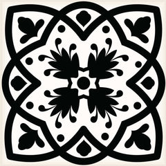 7" X 7" Black White and Gray Bella Peel and Stick Tiles - Homeroots