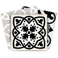8" X 8" Black White and Gray Bella Peel and Stick Tiles