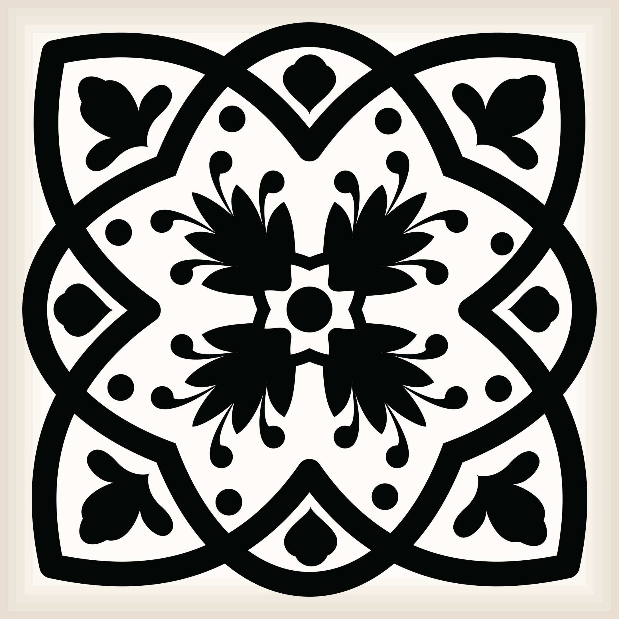 8" X 8" Black White and Gray Bella Peel and Stick Tiles