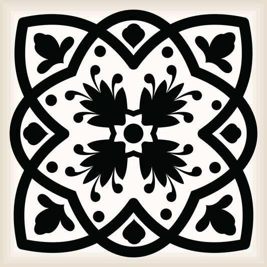 8" X 8" Black White and Gray Bella Peel and Stick Tiles