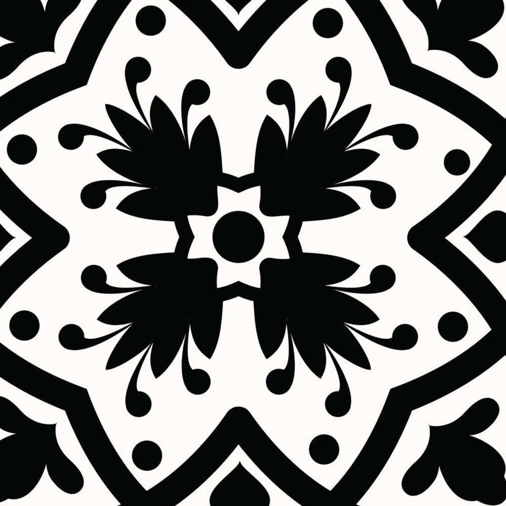 8" X 8" Black White and Gray Bella Peel and Stick Tiles - Homeroots - Flyclothing LLC