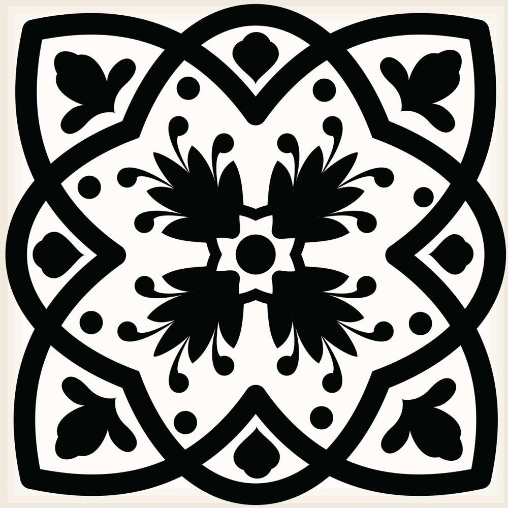 8" X 8" Black White and Gray Bella Peel and Stick Tiles