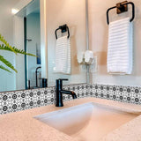 4" X 4" Black and White Gerber Peel and Stick Removable Tiles - Homeroots - Flyclothing LLC