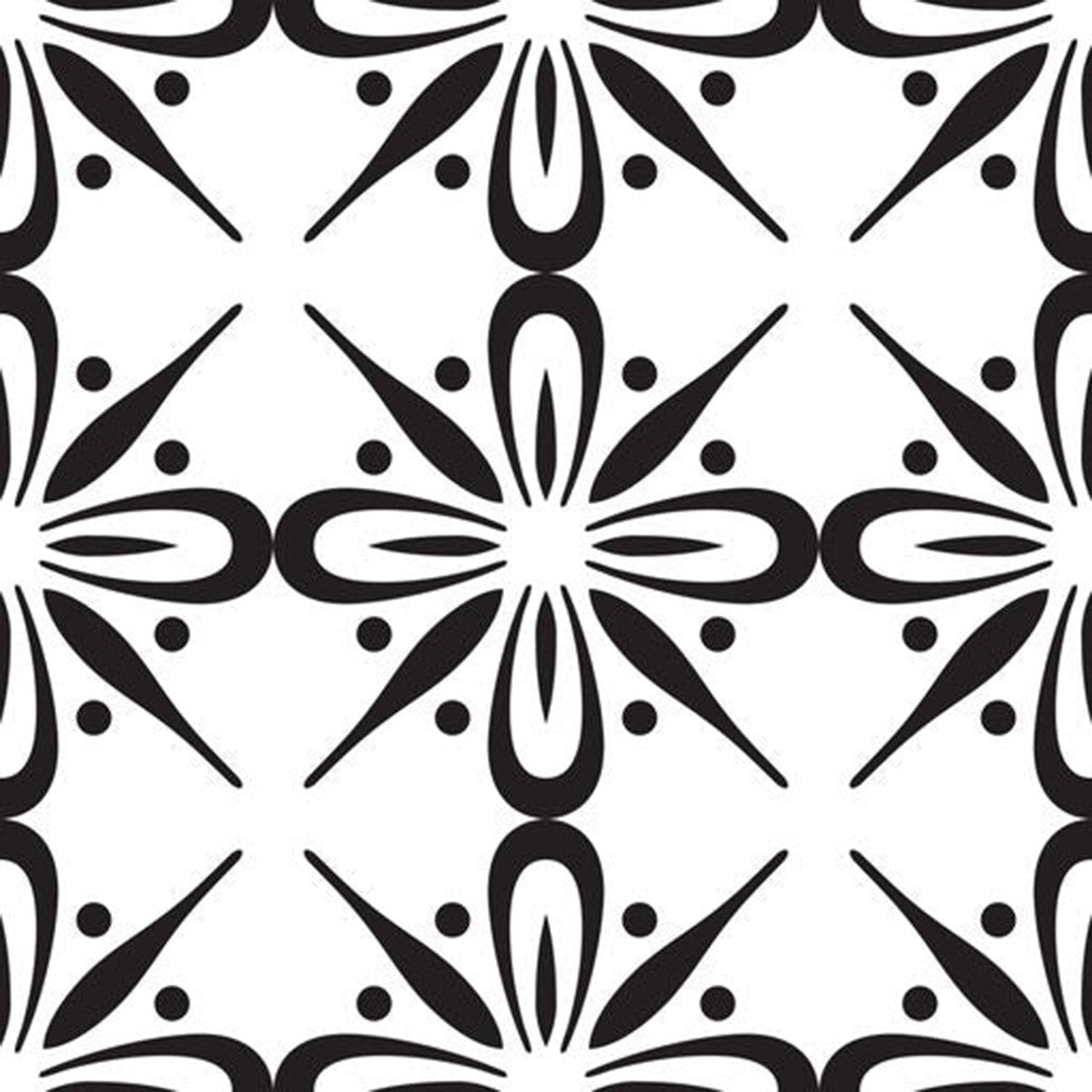 5" X 5" Black and White Quattra Peel and Stick Removable Tiles