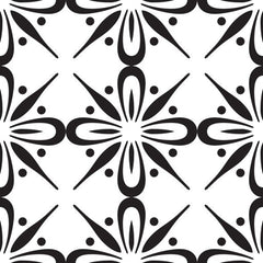 5" X 5" Black and White Quattra Peel and Stick Removable Tiles