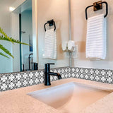 7" X 7" Black and White Quattra Peel and Stick Removable Tiles - Homeroots - Flyclothing LLC
