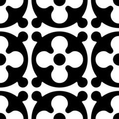 7" X 7" Black and White Medeci Peel and Stick Removable Tiles - Homeroots