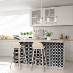 8" X 8" Black and White Medeci Peel and Stick Removable Tiles