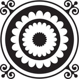 4" X 4" Black and White Posy Peel and Stick Removable Tiles - Homeroots - Flyclothing LLC
