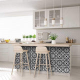 5" X 5" Black and White Posy Peel and Stick Removable Tiles - Homeroots - Flyclothing LLC