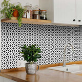 5" X 5" Black and White Pinna Peel and Stick Removable Tiles - Homeroots - Flyclothing LLC