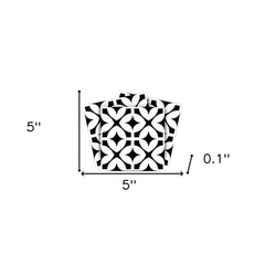 5" X 5" Black and White Pinna Peel and Stick Removable Tiles