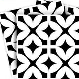 5" X 5" Black and White Pinna Peel and Stick Removable Tiles - Homeroots - Flyclothing LLC