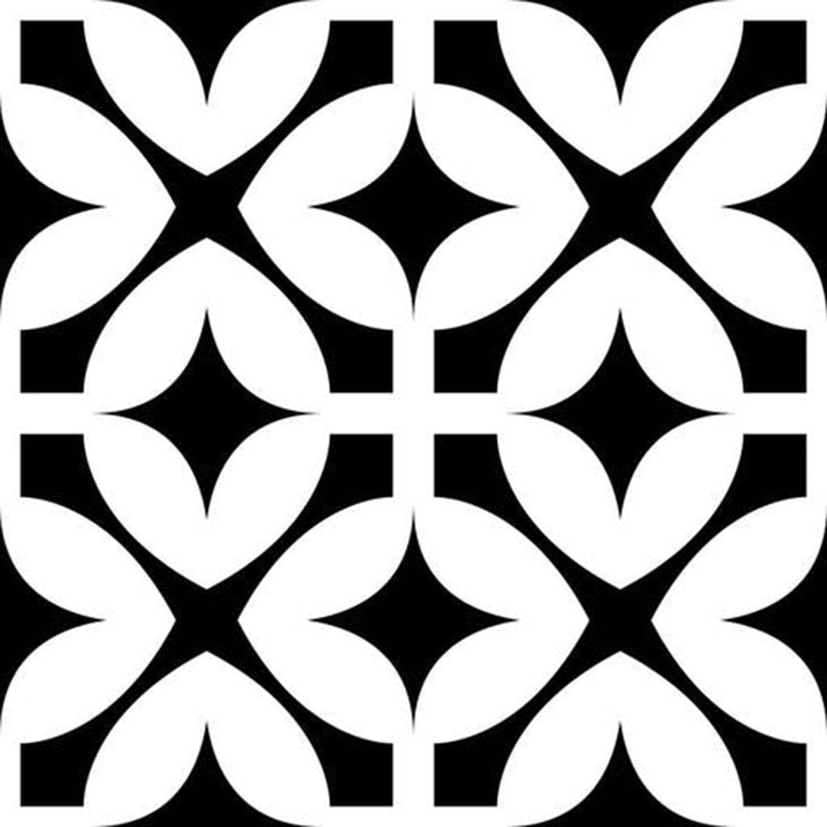 6" X 6" Black and White Pinna Peel and Stick Removable Tiles - Homeroots - Flyclothing LLC