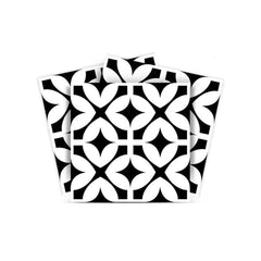 6" X 6" Black and White Pinna Peel and Stick Removable Tiles - Homeroots