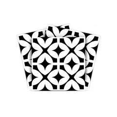 8" X 8" Black and White Pinna Peel and Stick Removable Tiles