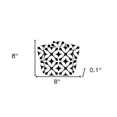 8" X 8" Black and White Pinna Peel and Stick Removable Tiles