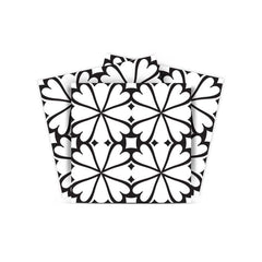4" X 4" Black and White Pinna Peel and Stick Removable Tiles - Homeroots