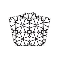 4" X 4" Black and White Pinna Peel and Stick Removable Tiles