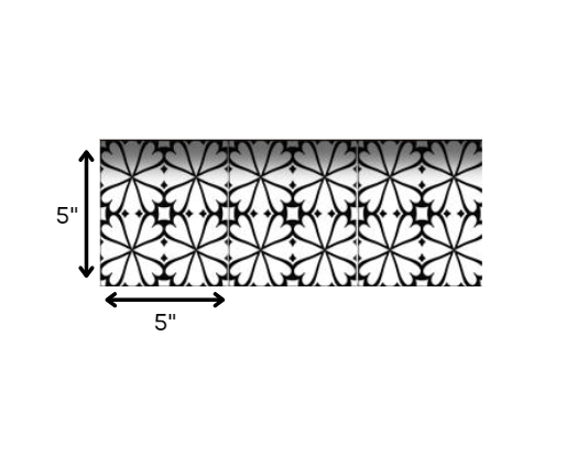 5" X 5" Black and White Clove Peel and Stick Removable Tiles - Homeroots