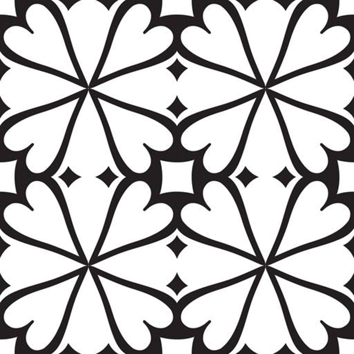 5" X 5" Black and White Clove Peel and Stick Removable Tiles - Homeroots - Flyclothing LLC