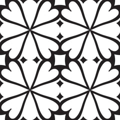 5" X 5" Black and White Clove Peel and Stick Removable Tiles
