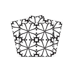 6" X 6" Black and White Clove Peel and Stick Removable Tiles - Homeroots
