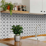 7" X 7" Black and White Clove Peel and Stick Removable Tiles - Homeroots - Flyclothing LLC