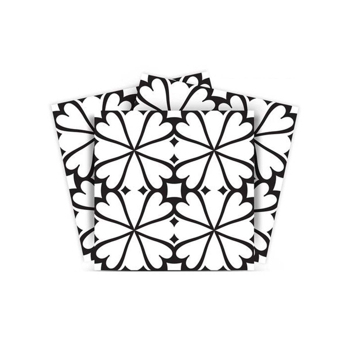 7" X 7" Black and White Clove Peel and Stick Removable Tiles - Homeroots - Flyclothing LLC