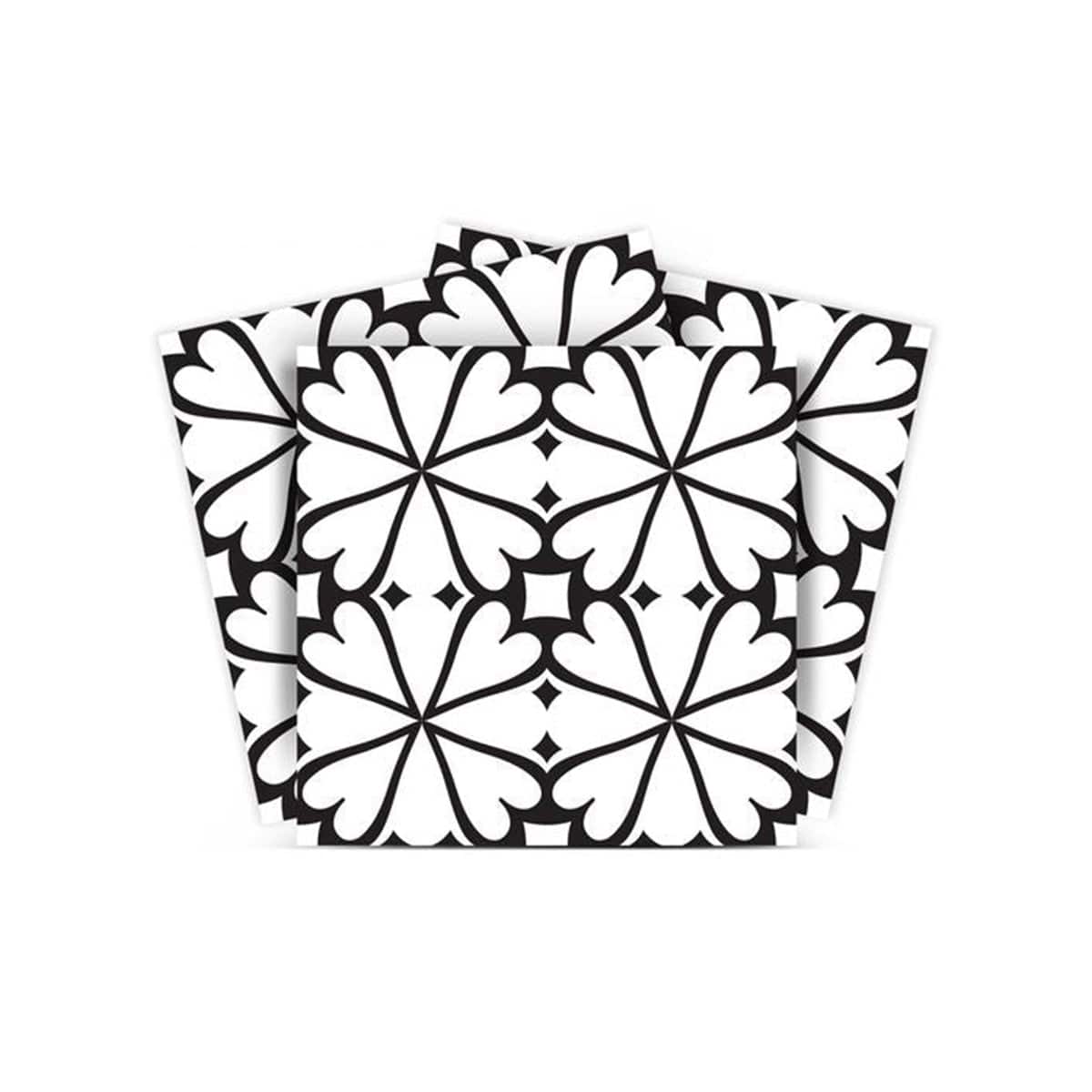 8" X 8" Black and White Clove Peel and Stick Removable Tiles - Homeroots - Flyclothing LLC
