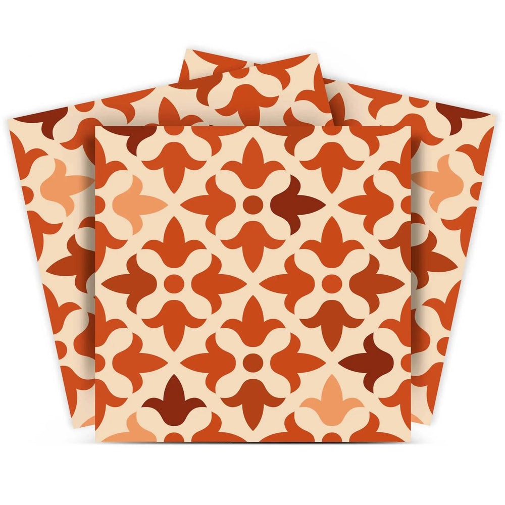 4" X 4" Terra Cotta Tango Peel and Stick Tiles - Homeroots