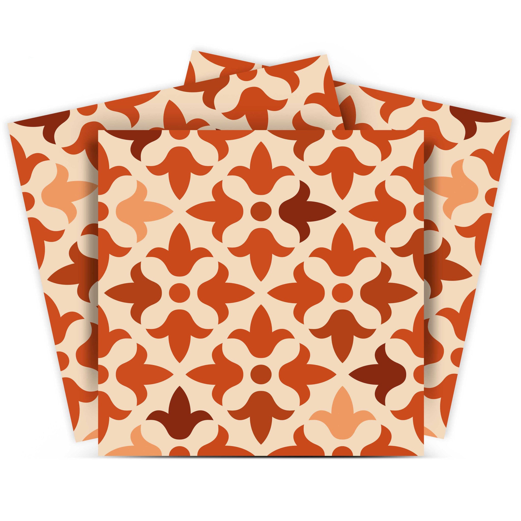 6" X 6" Terra Cotta Tango Peel and Stick Tiles